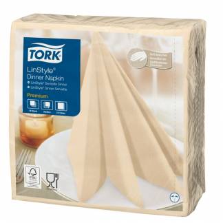 Middagsserviet, Tork Linstyle, 1/4 fold, 39x39cm, buttermilk, nonwoven *Denne vare tages ikke retur*