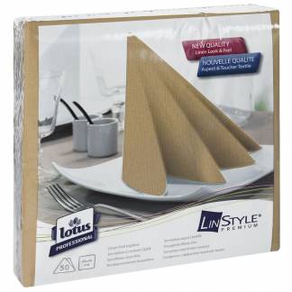 Middagsserviet, Tork Linstyle, 1/4 fold, 39x39cm, sand, nonwoven *Denne vare tages ikke retur*