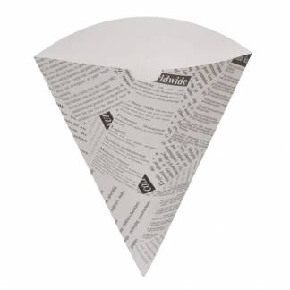 Kr&aelig;mmerhus, Fish N chips, 15x16cm, sort, papir, kl&aelig;bet, konisk