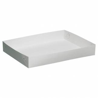 Kage&aelig;ske, 44,5x32x6,5cm, hvid, pap, kraftig model, kaolin coating