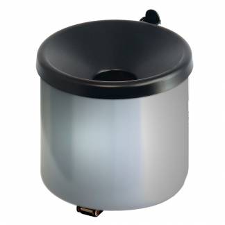 Askebæger, V-Part, grå, pulverlakeret stål/rustfrit stål, 2 l, selvslukkende, forberedt til vægmontering inkl. materiale *Denne vare tages ikke retur*