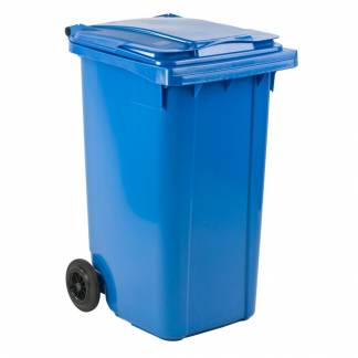 Affaldscontainer, blå, plast, 240 l, UV-resistent, til tungt affald og udendørs *Denne vare tages ikke retur*