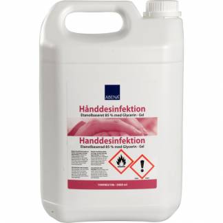 Hånddesinfektionsgel, Abena, 5000 ml, 85% ethanol, dunk uden pumpe