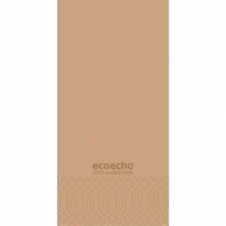 Middagsserviet, Duni, Ecoecho, 3-lags, 1/8 fold, 40x40cm, eco brun, tissue *Denne vare tages ikke retur*