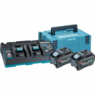 Batteripakke, Makita XGT, 40V, 395x295x215mm, blå, 2x 5,0Ah, dobbelt lynlader *Denne vare tages ikke retur*