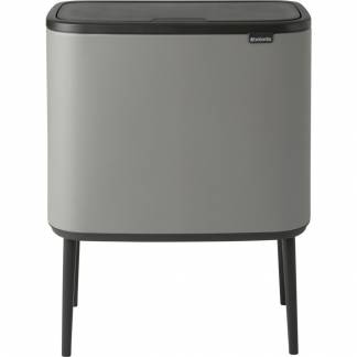 Affaldsspand, Brabantia Bo Touch Bin, grå, plast, 2-rums, 11+23 l, med plast inderspand