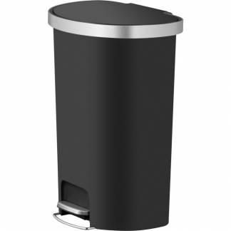 Pedalspand, EKO Hana, sort, plast/rustfrit stål, 55 l, med hjul og soft close