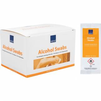 Alkoholserviet, ABENA, 14x18cm, 75% ethanol, 0.5% klorhexidin, enkeltpakket, 50 stk.