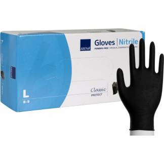 Unders&oslash;gelseshandske, ABENA Classic Protect, L, sort, nitril, pudderfri