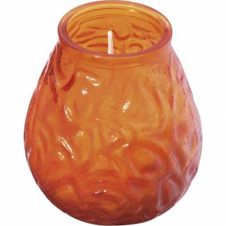 Lysbowle, Bolsius, 10,5cm, Ø9,5cm, orange, 70 timer, glas/paraffin, i glasbowle