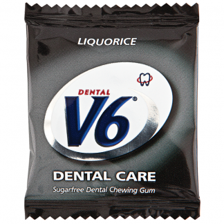 Tyggegummi, V6, Dental Care Liquorice, 2x250 stk.