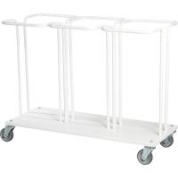 Affaldsstativ, Tina Trolleys, hvid, pulverlakeret st&aring;l