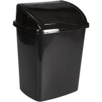 Affaldsspand, V-Part, sort, plast, 8 l, med sving låg