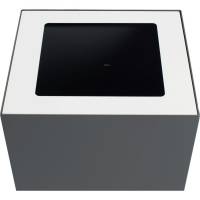 Topindsats, V-Part, hvid, pulverlakeret stål, åbent indkast, til modulopbygget affaldsspand