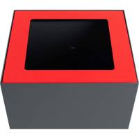 Topindsats, V-Part, rød, pulverlakeret stål, åbent indkast, til modulopbygget affaldsspand