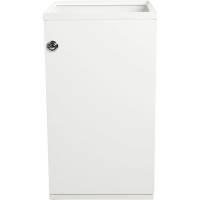 Affaldsspand, V-Part, hvid, pulverlakeret stål, 85 l, med frontlåge