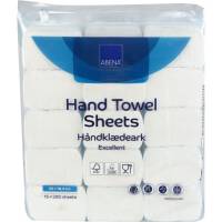H&aring;ndkl&aelig;deark, ABENA Care-Ness Excellent, 2-lags, Z-fold, 24x18,4cm, 8 cm, hvid, nyfiber