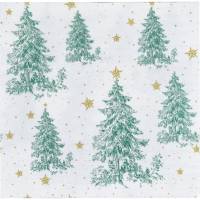 Frokostserviet, Christmas Tree, 3-lags, 1/4 fold, 33x33cm, flerfarvet