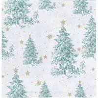 Middagsserviet, Christmas Tree, 3-lags, 1/4 fold, 40x40cm, flerfarvet