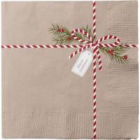 Frokostserviet, 3-lags, 1/4 fold, 33x33cm, beige, papir