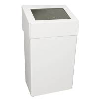 Affaldsspand, V-Part, hvid, epoxylakeret aluminium, 50 l, forberedt til vægmontering inkl. materi...