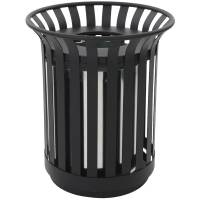Udendørs affaldsspand, V-Part, sort, stål, 69 l, inderspand i metal, ilddæmpende, til udendørs og...
