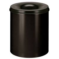 Brandhæmmende affaldsspand, V-Part, sort, pulverlakeret stål, 80 l