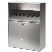 Askebæger, V-Part, stål, rustfrit stål, med metal inderspand, inkl. nøgle