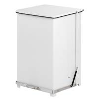 Pedalspand, V-Part, hvid, pulverlakeret stål/rustfrit stål, 152 l, med sækkeholder og soft close ...