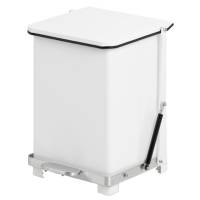 Pedalspand, V-Part, hvid, pulverlakeret stål/rustfrit stål, 27 l, med sækkeholder og soft close l...