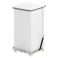 Pedalspand, V-Part, hvid, pulverlakeret stål/rustfrit stål, 45 l, med sækkeholder og soft close l...