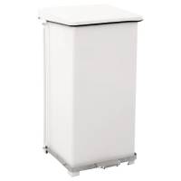 Pedalspand, V-Part, hvid, pulverlakeret stål/rustfrit stål, 90 l, med sækkeholder og soft close l...