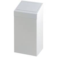 Affaldsspand, V-Part, hvid, stål, 50 l, med vippe låg