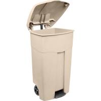 Affaldscontainer, V-Part, creme, plast, 125 l, med håndtag