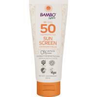 Sollotion, Bambo Nature, 100 ml, SPF 50, uden farve og parfume, 23% fedt, til længere ophold i solen