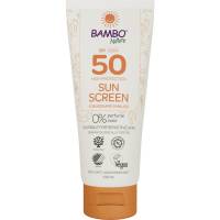 Sollotion, Bambo Nature, 100 ml, SPF 50, uden farve og parfume, 23% fedt, SCA til længere ophold i