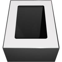 Topindsats, V-Part, hvid, pulverlakeret stål, åbent indkast, til modulopbygget affaldsspand