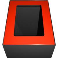 Topindsats, V-Part, rød, pulverlakeret stål, åbent indkast, til modulopbygget affaldsspand