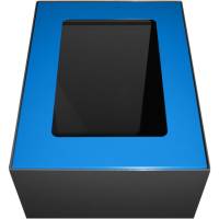 Topindsats, V-Part, blå, pulverlakeret stål, åbent indkast, til modulopbygget affaldsspand