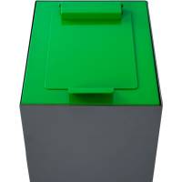 Låg, V-Part, grøn, pulverlakeret stål, soft close, til modulopbygget affaldsspand