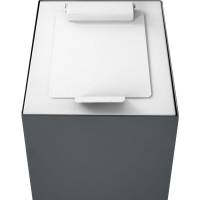 Låg, V-Part, hvid, pulverlakeret stål, soft close, til modulopbygget affaldsspand