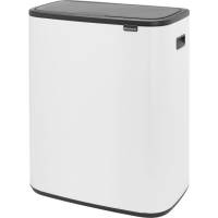 Affaldsspand, Brabantia Bo Touch Bin, hvid, stål, 2-rums, 2x30 l