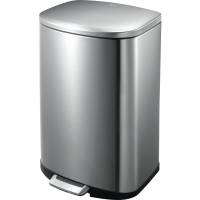 Pedalspand, EKO Della, stål mat, rustfrit stål, 1-rums, 50 l, med plast inderspand og soft close