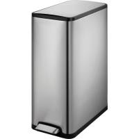 Pedalspand, EKO Ecoslim, st&aring;l mat, rustfrit st&aring;l, 45 l, plast inderspand, soft close