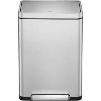 Pedalspand, EKO X-Cube, stål mat, rustfrit stål, 2-rums, 2x20 l, med plast inderspand og soft close