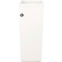 Affaldsspand, V-Part, hvid, pulverlakeret stål, 55 l, med frontlåge