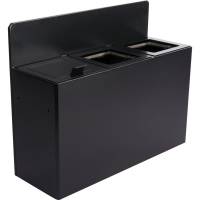 Affaldsspand, V-Part, sort mat, pulverlakeret stål, 3-rums, 3x20 l