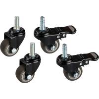 Hjulsæt, V-Part, sort mat, metal, til affaldsspand 40 l, bevægelige