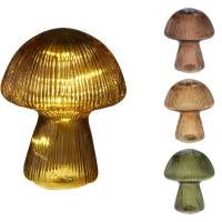 LED lampe, Mushroom, 11,8x14,6cm, glas, assorteret