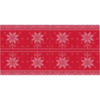 Kuvertløber, Christmas star, 2400x40cm, rød, airlaid, perforeret for hver 1